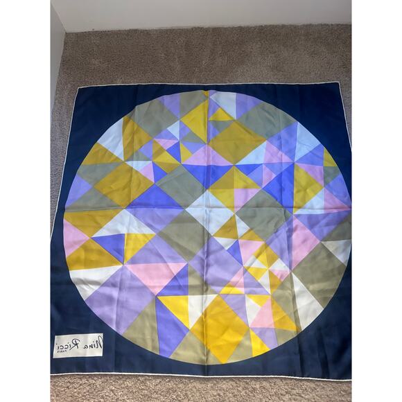 Vintage Nina Ricci Silk Scarf Shawl Muffler Neck Foulard - Picture 4 of 6